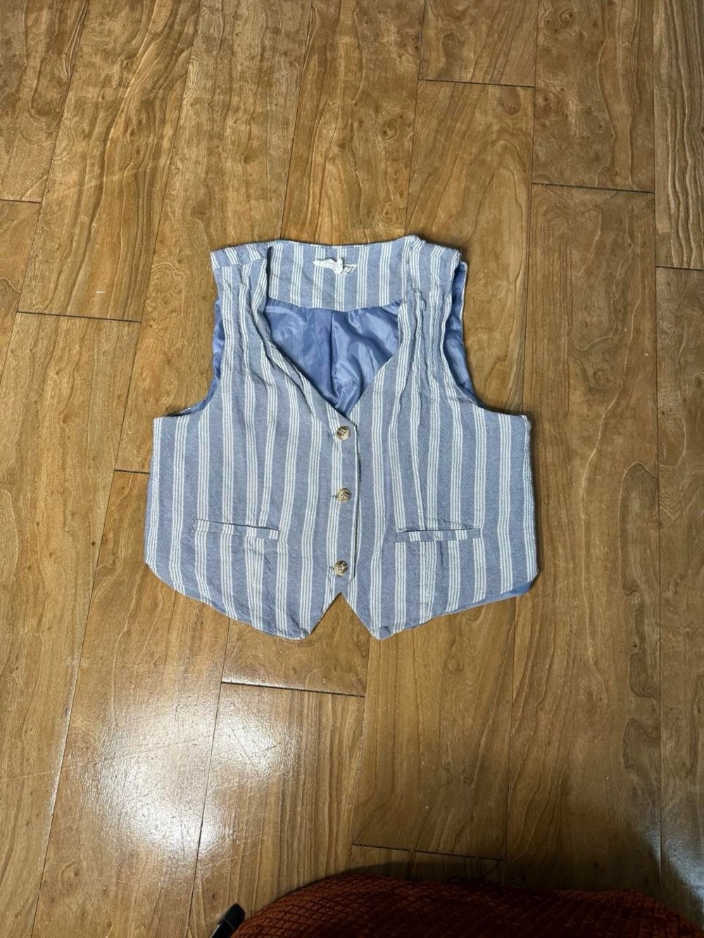 Hippie Rose Blue and White Striped Vest